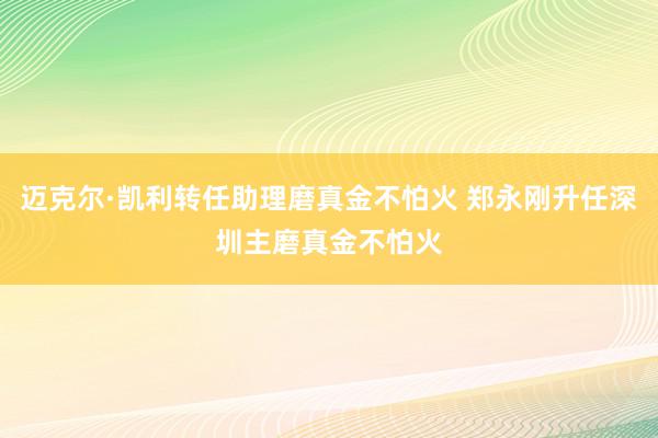 迈克尔·凯利转任助理磨真金不怕火 郑永刚升任深圳主磨真金不怕火